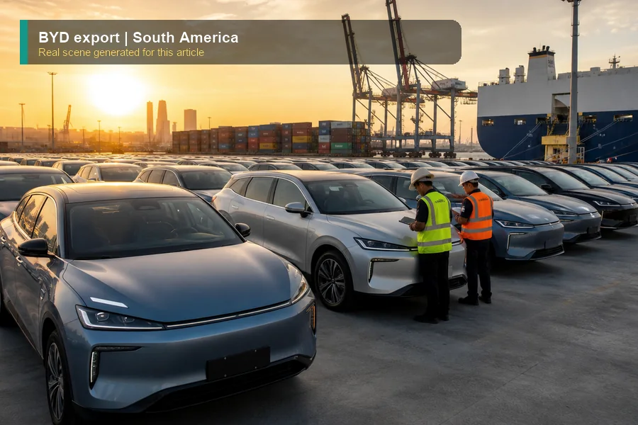 BYD export real market scene for importers