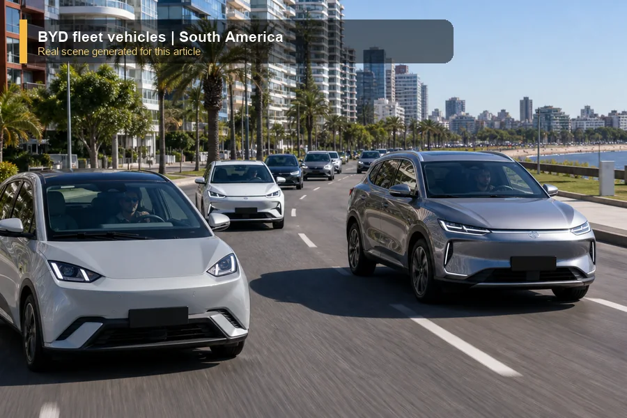 BYD fleet vehicles real export and dealer scene