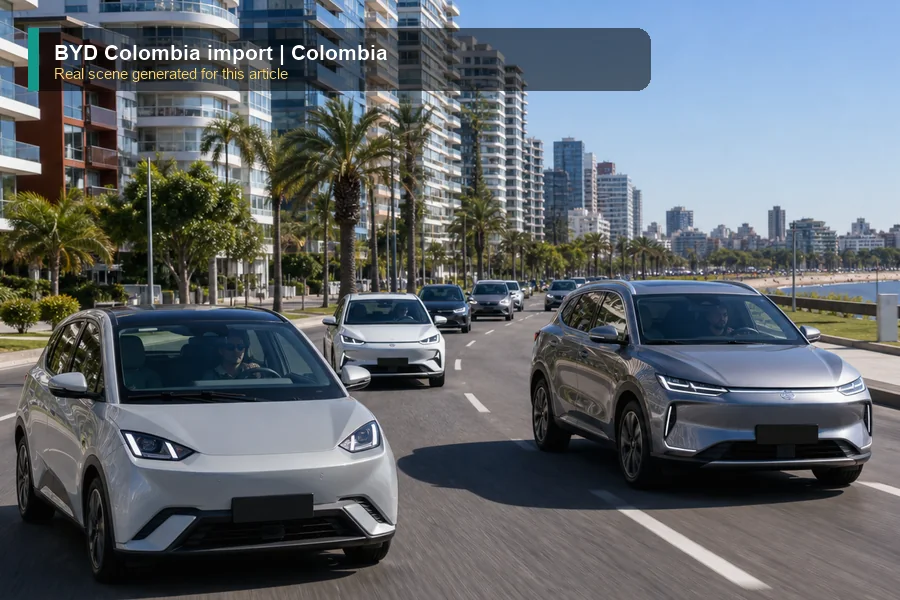 BYD Colombia import real market scene for importers