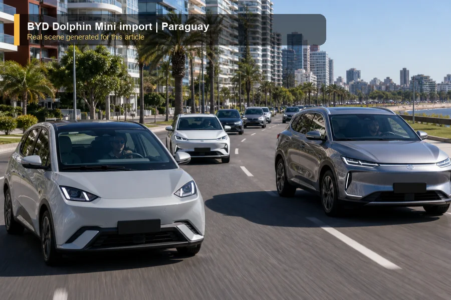 BYD Dolphin Mini import real market scene for importers