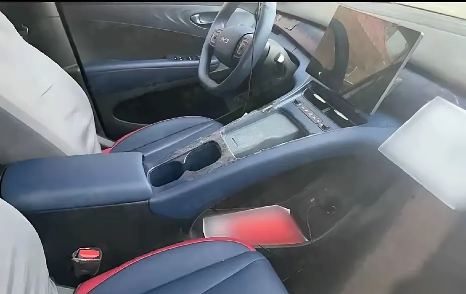 New BYD Seagull Interior Exposed with Large Center Console and One Big Screen