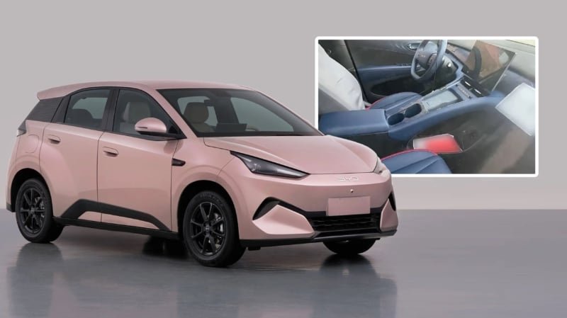 New BYD Seagull Interior Exposed with Large Center Console and One Big Screen