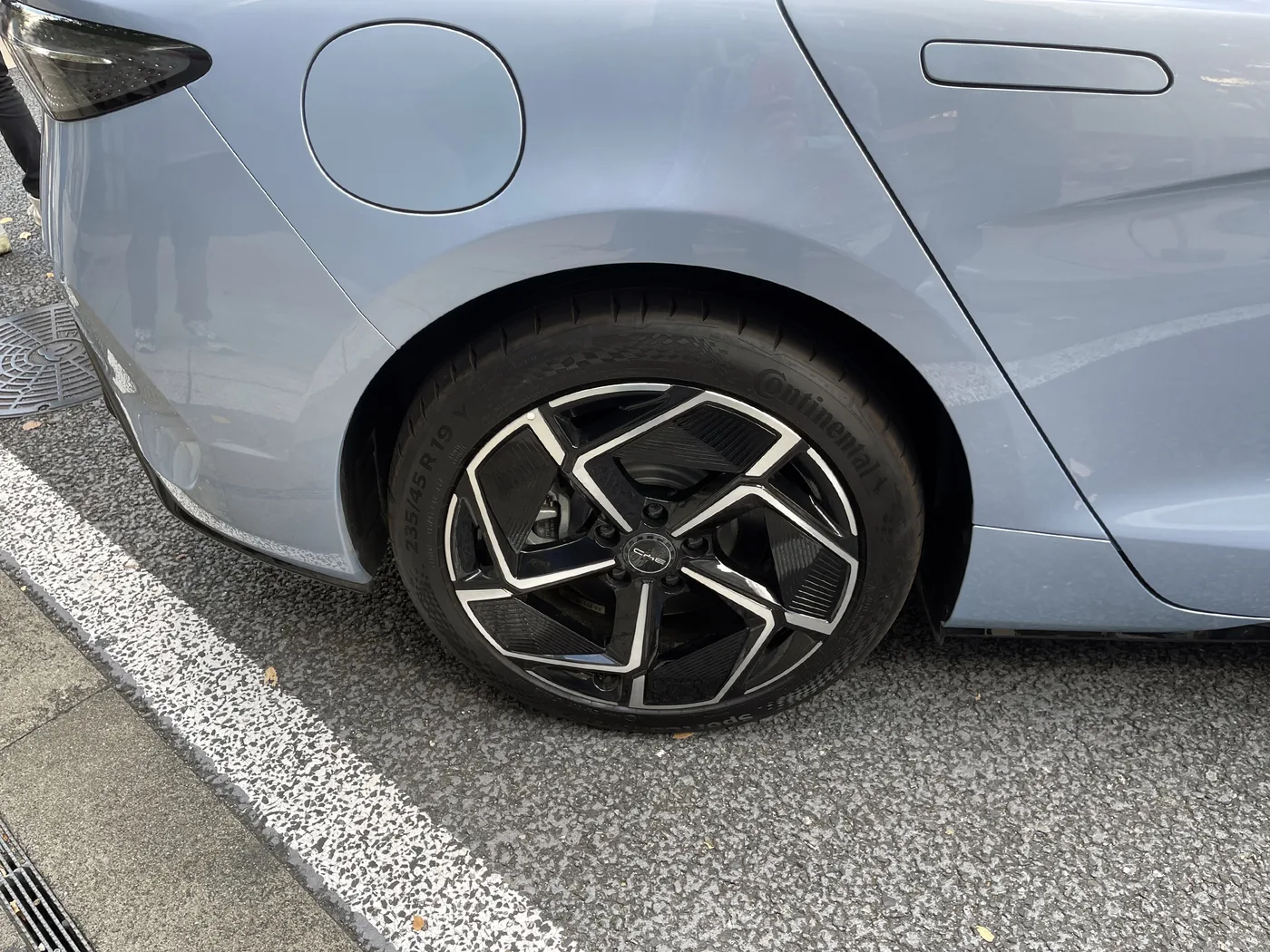 Close-up of a BYD Seal wheel and tire