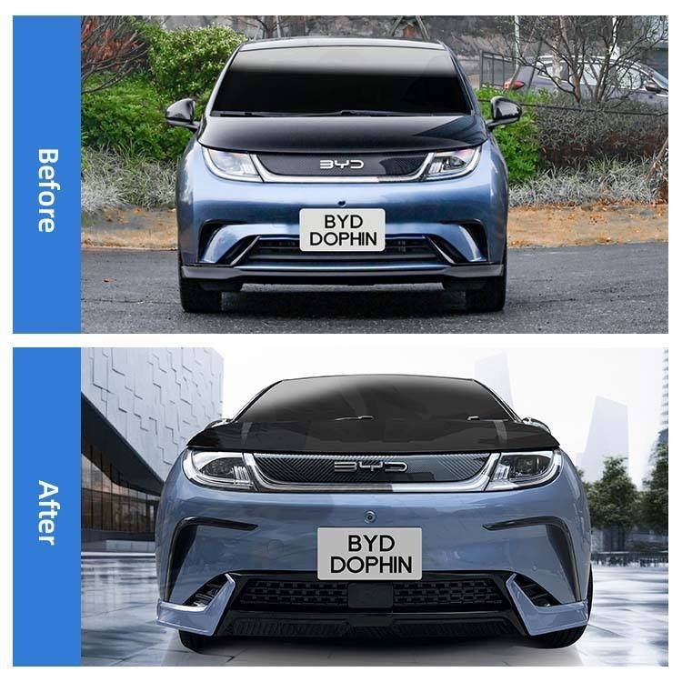 Before and after: BYD Dolphin front end with the Marvix PP exterior full body kit