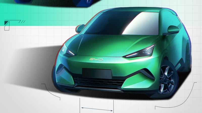 Esboços de design do BYD Seagull de segunda geração revelados na China
