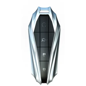 BYD geometric smart key cover in Silver on a white background