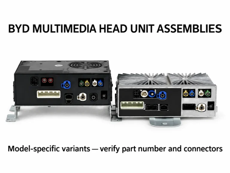 BYD multimedia main unit black and silver versions on white background