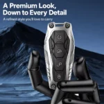 Silver BYD armored smart key cover with English product headline