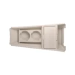 BYD Dolphin center console lower storage box in beige (milk tea brown) silicone on a white