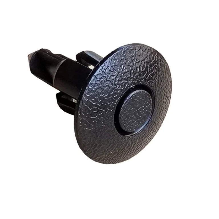 Genuine BYD OEM push clip, front view on white background