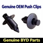 Orijinal OEM BYD geçmeli klipsler iki açıdan gösterilmektedir