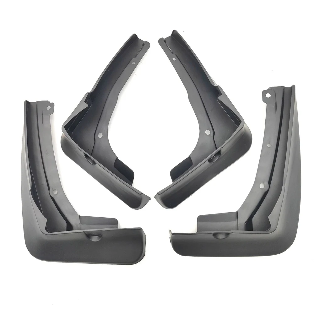 BYD Seal mud flaps, 4-piece black soft plastic splash guard set on a white background