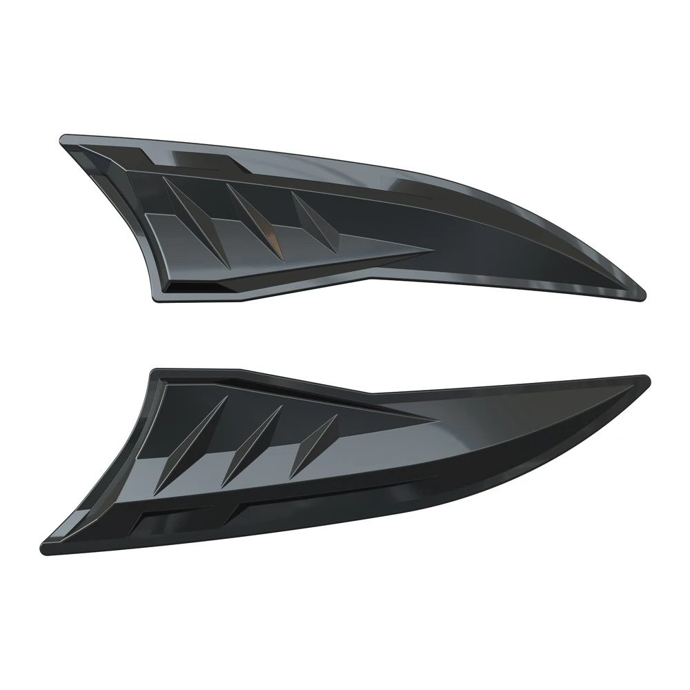 Gloss black ABS hood vent trim panels for BYD Shark 6, left and right pieces on a white background