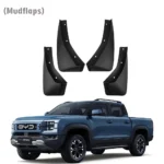 Palas de lama BYD Shark 6 mostradas acima da pickup Shark 6