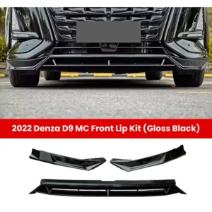 Denza D9 2022-2024 MC front lip kit in gloss black, three pieces with installed view
