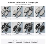 Fangchengbao Key Fob Cover 8 Options Gray Black Attachments