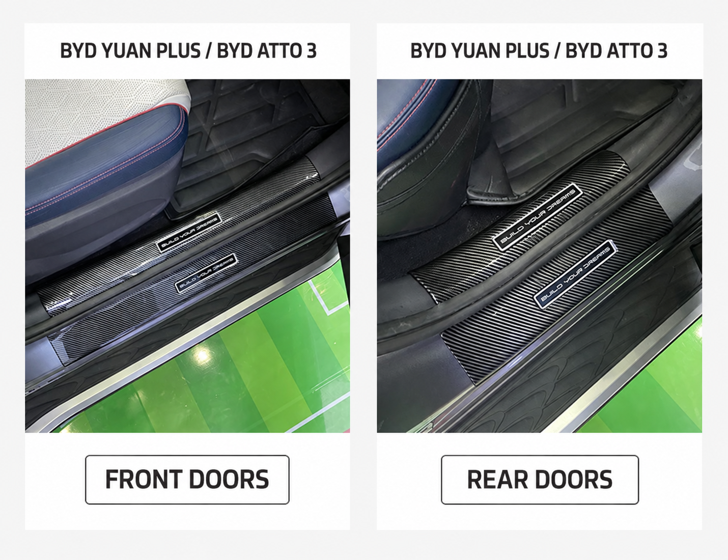 MARVIX BYD Yuan Plus ve ATTO 3 kapı eşiği koruyucu montaj örneği